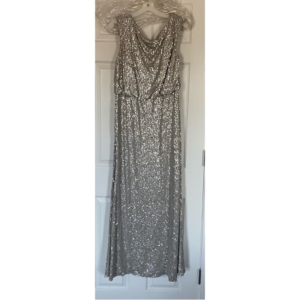 Silver Sequin Bridesmaids Dress- David’s Bridal
